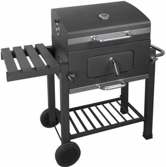 BBQ - BBQ Houtskool - Smoker - Barbecue - Grill - met Zijtafels, Wielen en Opbergplank – Draagbare Buitenbarbecue met Rookfunctie - Zwaar Gebruik