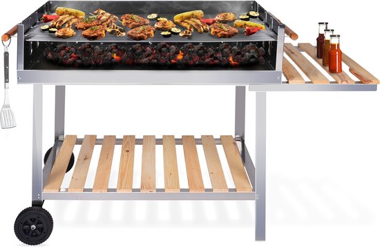 BBQ Collection Houtskool Barbecue - BBQ met Tafel - Buitenkeuken Barbeque in Hoogte Verstelbaar - 98 x 56 x 85 cm van BBQ Collection