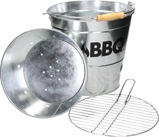 BBQ Emmer- Grillschaal met Grillrooster en Draaggreep Ø 25 cm van Bo-Camp