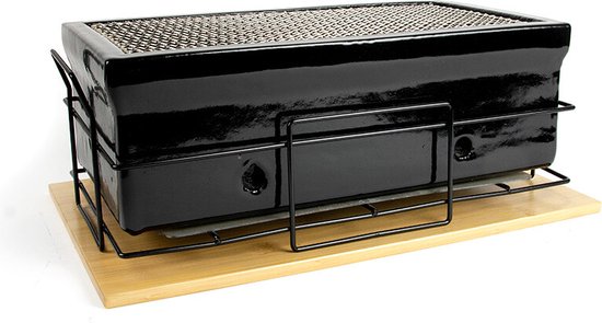 BBQ Flavour Tafelgrill - Keramische Shichirin - 43x23 cm - 2 tot 6 Personen - Houtskool - Hibachi Grill - Japanse Tafelgrill
