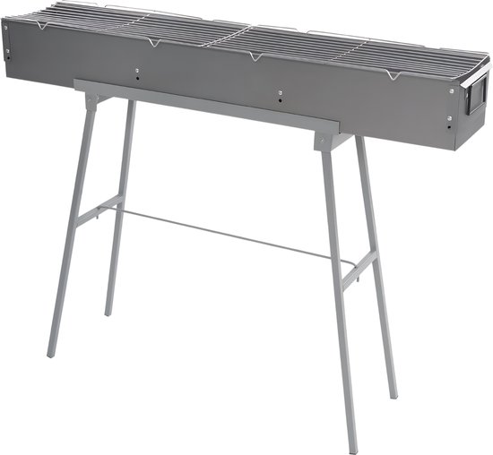 BBQ-grill - Voor camping - Draagbare, opvouwbare houtskoolgrill - Grijs - 100*18*13cm van Merkloos