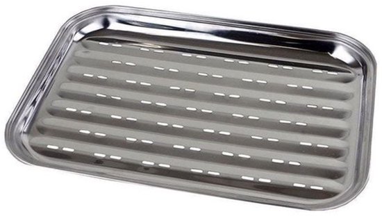 BBQ Grillplaat RVS 34,5 x 24 cm van Merkloos