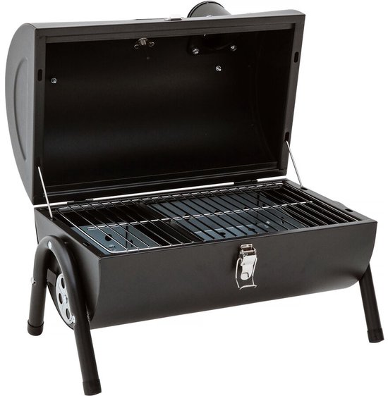 BBQ houtskool barbecue draagbare bbq "Captain" - 42 x 27 x 43 cm - Zwart van Merkloos
