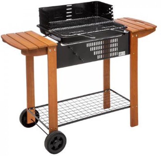 bbq houtskool clorinda / trolley, zwart van Merkloos