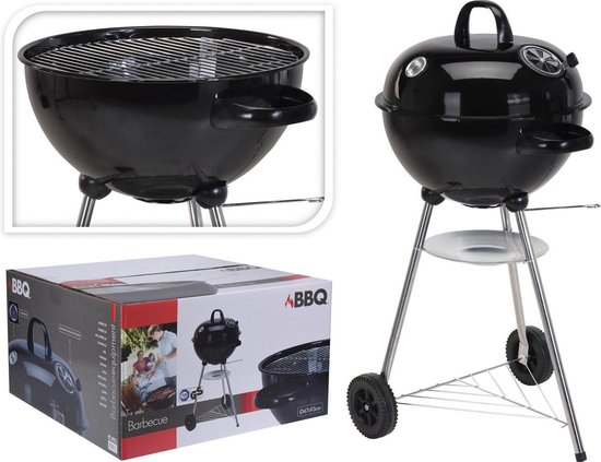 BBQ Houtskool ø47 cm | Barbeceu met wielen, thermometer & luchtrooster van Benson
