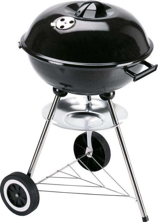 BBQ houtskool op standaard rond Ø46 cm, kleur zwart, incl. asvanger, barbecue, kogelgrill, houtskoolbarbeque van Action