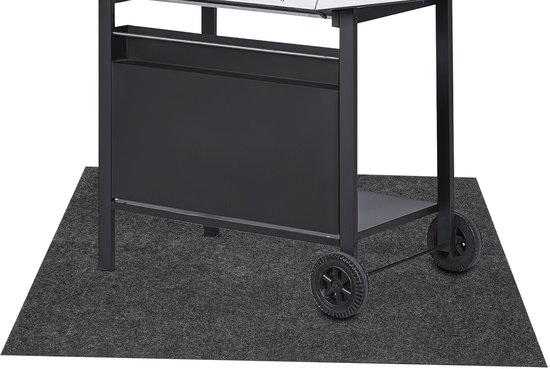 BBQ Mat Rechthoek 100x120 cm - Barbecue vloermat voor BBQ - Grijs Barbecue tapijt voor barbecueën, terras en tuin