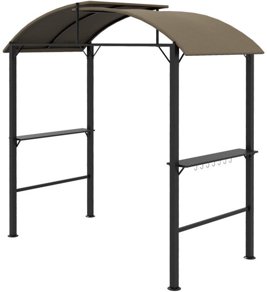 BBQ Overkapping – Barbecue Tent – Grill Schuilplaats – Buitenkeuken Overkapping – Grill Shelter – Zwaar Stalen Frame – Verstelbaar Polyester Dak 1-2,3 m – Khaki Groen van Merkloos
