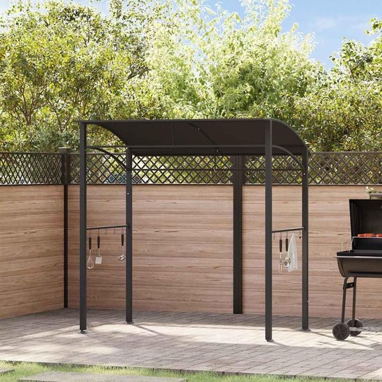 BBQ paviljoen - Buitenkeuken overkapping - Gezellig buiten koken - Met 10 ophanghaken - 215 x 150 x 220 cm