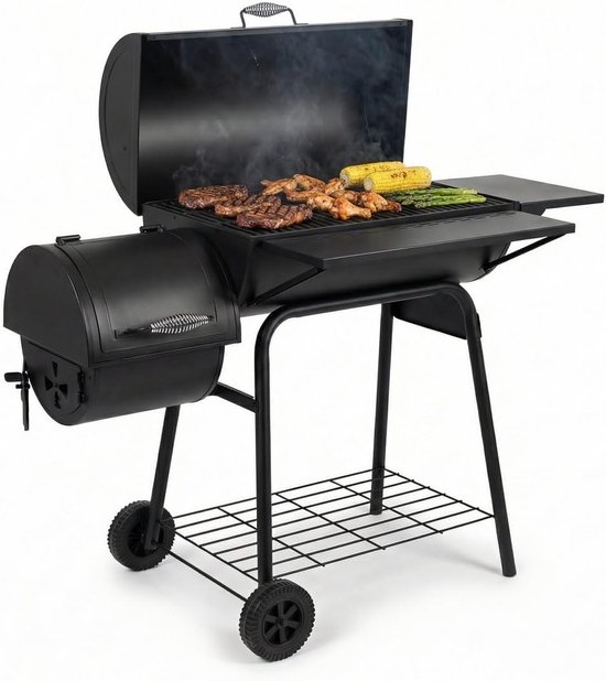 BBQ Smoker 136cm - Grote Grill 66×41 cm - Met Deksel & Warmrek - Ideaal voor Tuin en Camping - SnelShoppen van snelshoppen