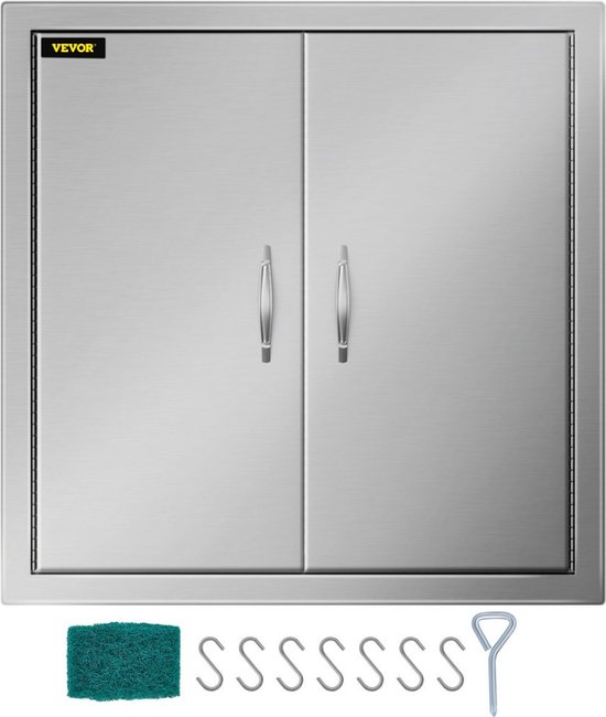 BBQ Toegangsdeur Dubbele Deur Buitenkeuken 61 x 61 cm 304 Roestvrij Staal van Patton