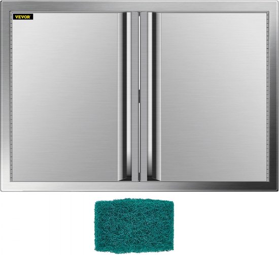 BBQ Toegangsdeur Dubbele Deur Buitenkeuken 78,7 x 61 cm Roestvrij Staal van Merkloos