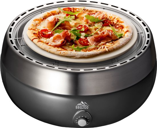 BBQ2GO - BBQ2GO Accessoire Pizzasteen - Keramiek - Wit van BBQ2GO