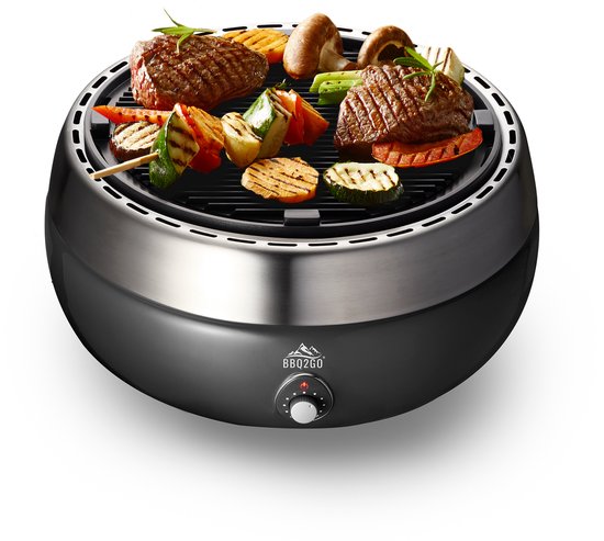 BBQ2GO - BBQ2GO Pro Rookvrije houtskoolbarbecue - Metaal - Zwart - Met draagtas - Met extra zware bakplaat van BBQ2GO