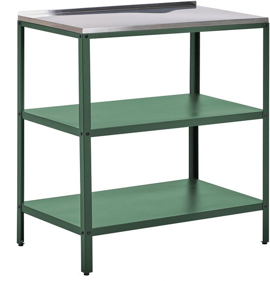 BELIANI VILAMA - Buitenkeuken eiland - Groen - 80x50x92 cm - Staal van Merkloos