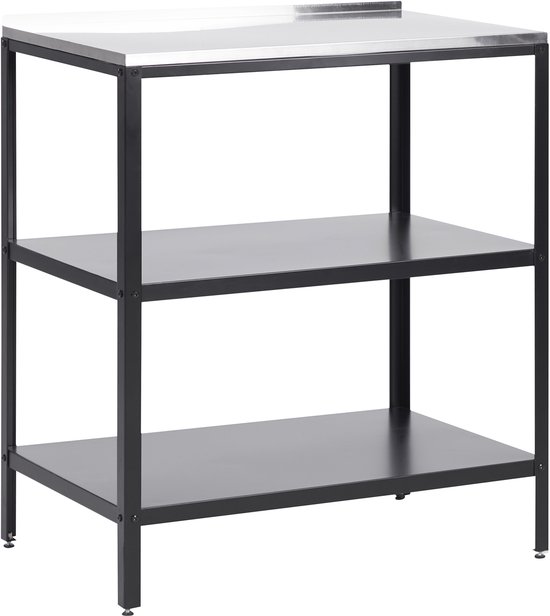 BELIANI VILAMA - Buitenkeuken eiland - Zwart - 80x50x92 cm - Staal van Merkloos