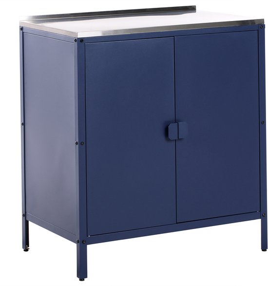 BELIANI VILAMA - Buitenkeukenkast - Blauw - Staal van BELIANI
