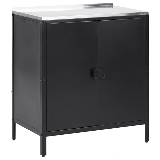 BELIANI VILAMA - Buitenkeukenkast - Zwart - Staal van BELIANI