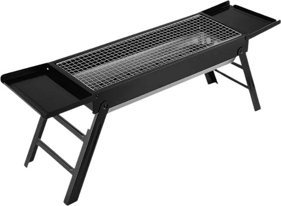 Benelux Select Draagbare Bbq – Opvouwbare Bbq – Meeneem Bbq – Inklapbaar - Zijtafels En Draagriem – Grill oppervlakte 56 x 23 cm van Merkloos