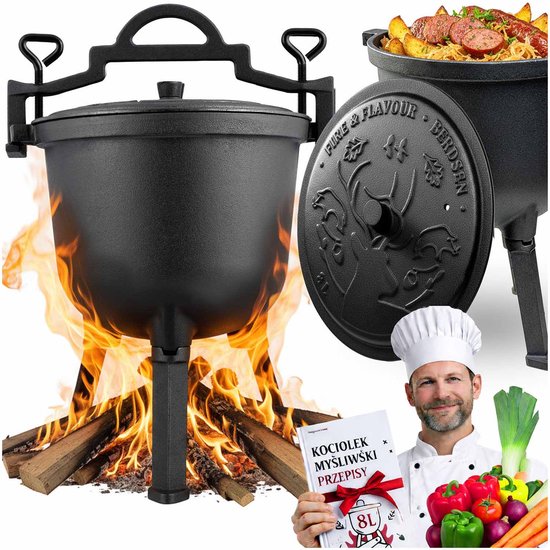 Berdsen - 8L Kookpot - Houtvuur - Compleet met Receptenboek