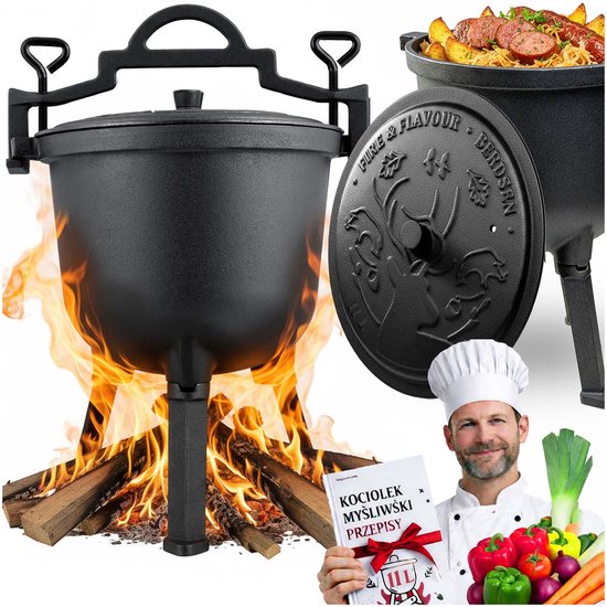 Berdsen - Serie BD - Gietijzeren Kookpot - 11L - Voor Kampvuur van Berdsen