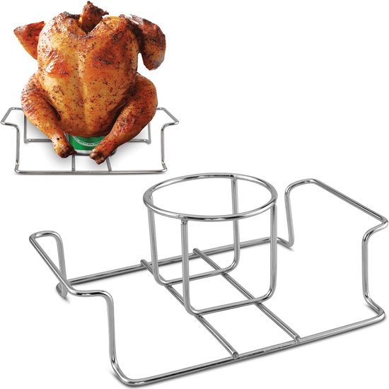 Bierblikjeshouder voor Kip - Roestvrijstalen BBQ-accessoire voor Grill en Smoker - Hoogwaardige Grillstandaard voor Sappige Kip - Geschikt voor Buiten Barbecue Picknick en Kamperen - Duurzaam Keukengerei van Merkloos