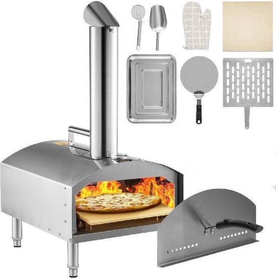 Bolt Edge Pizza Oven - Steenoven - Houtgestookt - Inclusief pizzasteen en spatel van Merkloos