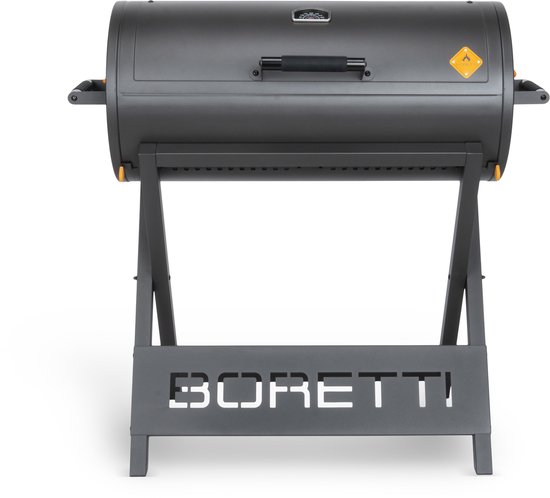 Boretti - Barilo 2.0 - houtskool barbecue - grilloppervlak 84 x 41 cm - Drie afzonderlijk uitneembare kolenmanden - Twee gietijzeren grillroosters - Eén gietijzeren bakplaat van Boretti