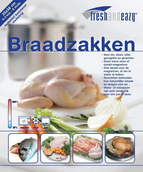 Braadzakken voor oven 25x38cm (8 zakken) van AH.