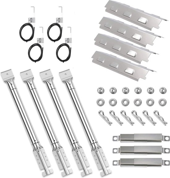 Brandervervanging voor Charbroil 463436413-463420511-463420510-463420509-463420507 Gasgrill - 36.5cm x 4 Branders - 37cm 4 Roestvrijstalen Verwarmingsplaat van BRA