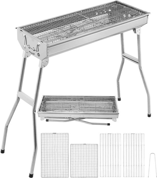 Bruinsma INEX Barbecue - Houtskool BBQ Grill - Draagbaar BBQ - Inklapbare BBQ - Camping Grill - 100Lx28Bx76H CM