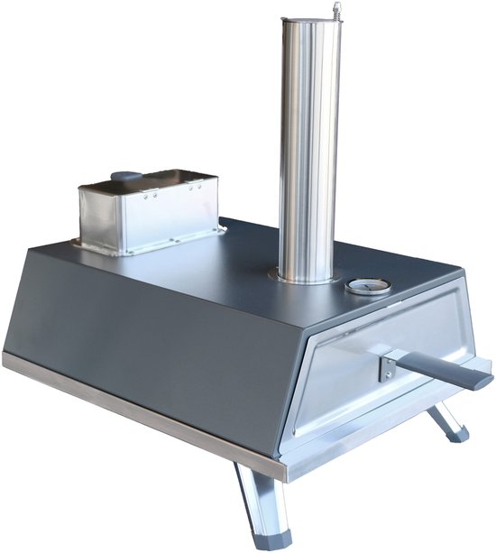 Buitenkado Pizzaoven Grijs - 69x40x44cm - Houtgestookt van Merkloos