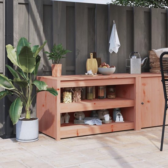 Buitenkeuken Kasten - Opbergkasten Tuin - Buiten Koken - Modulair Ontwerp - 106x55x64 cm - Natuurlijk Hout