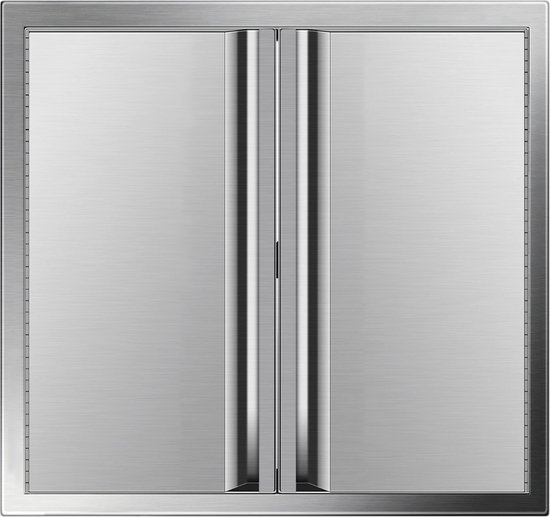 Buitenkeukendeuren 24 x 24 inch BBQ-toegangsdeur 304 geborsteld roestvrijstalen BBQ-deur voor buitenkeuken BBQ-eilan van Merkloos