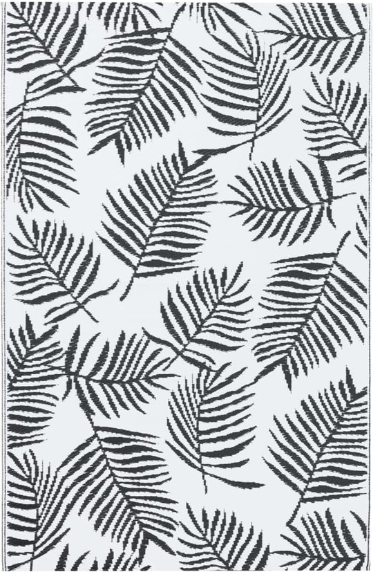 Buitenkleed | Buitentapijt ARAKIL 160x230 cm PP wit en zwart van Merkloos