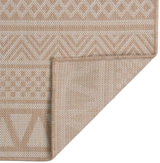 Buitenkleed | Buitentapijt met patroon platgeweven 200x280 cm bruin van VidaXL