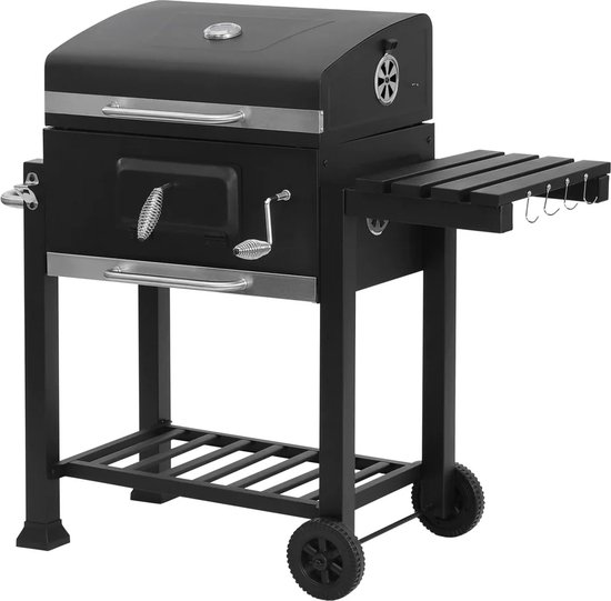 BukkitBow - Houtskoolbarbecue - BBQ van Staal - 2 Grillroosters - 113x45.5x100 cm - Verplaatsbaar van Merkloos