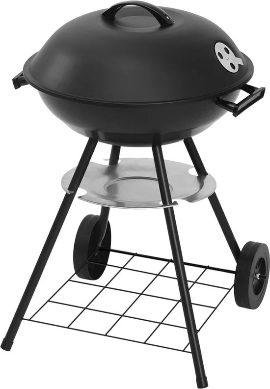 BukkitBow - Mobiele Houtskoolbarbecue - BBQ van Metaal en Kunststof - 44x73x41.5cm - Met Ruim Grilloppervlak van BukkitBow