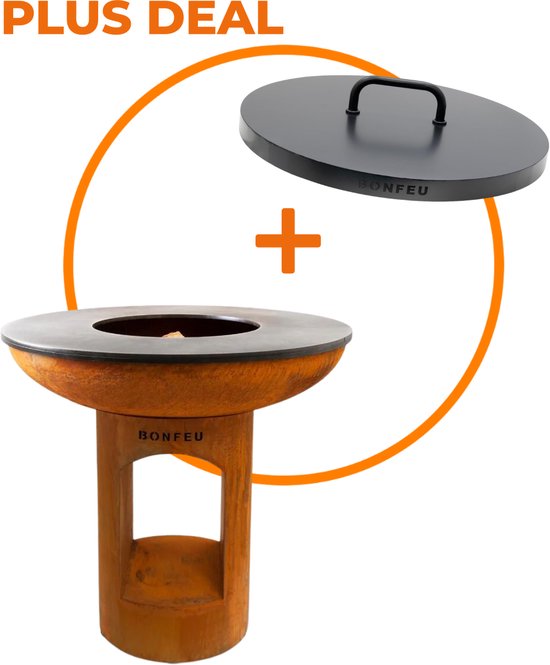Bundel Deal: BONFEU Bonbiza XL Cortenstaal + Opslagruimte + Gratis Beschermdeksel
