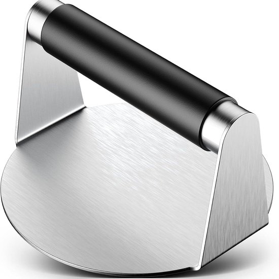 Burger Press, Hamburger Smasher Tool voor bakplaat, roestvrij staal hampaty pers met anti-brandwonden handvat, 14 cm anti-stick grillpers voor smashburger, spek, rundergehakt, vlees
