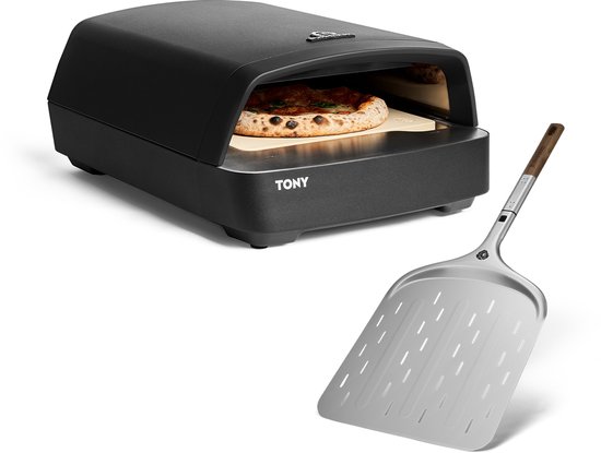 BURNHARD® Gas pizza oven voor buiten - Tony + Pizzaschep, draagbare 5,9 kW buitenoven voor pizza van Merkloos