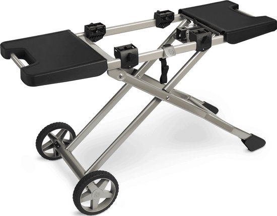 BURNHARD® Trolley voor Wayne gasbarbecue, massief stalen frame, kunststof zijtafels van Merkloos