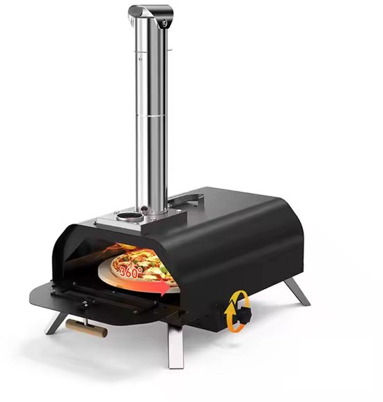 Burnic pizzaoven Prato voor buiten - Pizzaovens - Hout Gestookt - Inclusief Schoorsteen - ø 33 cm - Draagbaar en Opvouwbaar - Tot 500°C van Merkloos