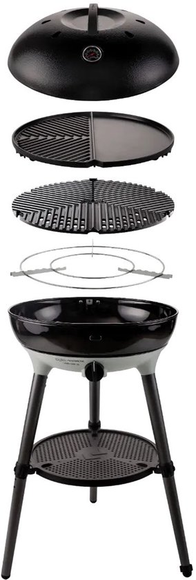 Cadac Carri Chef 50 Draagbare Gasbarbecue – Ø 46 cm Kookoppervlak – Verstelbare Stelpoot & Tafelmodel Optie – Inclusief Kruidenrek, Roosters, Thermometer & Draagtas van Cadac
