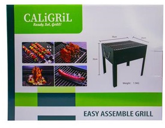 Caligril Barbecue Grill - Handig Meeneem BBQ - Makkelijk opzetten - 35x25x35CM - 1.5KG van Caligril