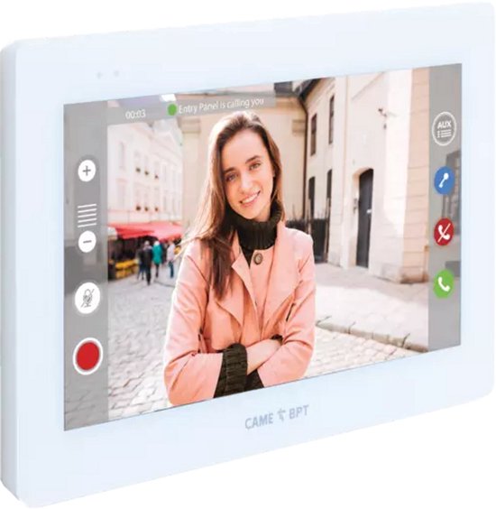CAME Handsfree videofoon full-touch voor systeem X1, 7˝ TFTdisplay touchscreen, voorzien van Wi-Fi en grafische gebruikersinterface, Kleur Wit van Merkloos