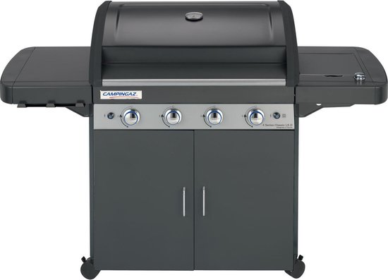 Campingaz 4 Series Classic LS Gasbarbecue - outdoor grill - 4 afzonderlijk te regelen branders - gasbarbecue met zijbrander - modulaire BBQ accessoires - veilige Piezo ontsteking - gas barbecue met vaatwasserbestendige onderdelen - Zwart van Merkloos