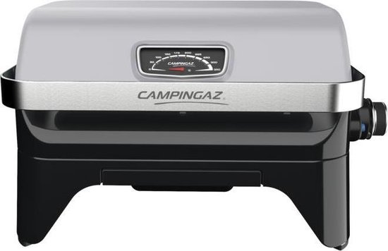 Campingaz Attitude 2go CV BBQ - Draagbare Gas barbecue - voorgemonteerde outdoor grill - werkt op een Campingaz ventielcartouche - tafel barbecue met ingebouwde thermometer - draagbare barbecue met vaatwasserbestendige onderdelen - grijs/zwart van Campingaz