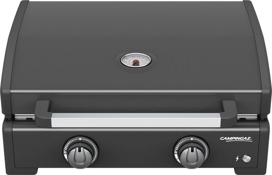 Campingaz Onyx 2 Plancha tafelbarbecue – draagbare barbecue – 2080 cm² kookoppervlak – 10 jaar garantie op de branders en bakplaat – Zwart van Merkloos