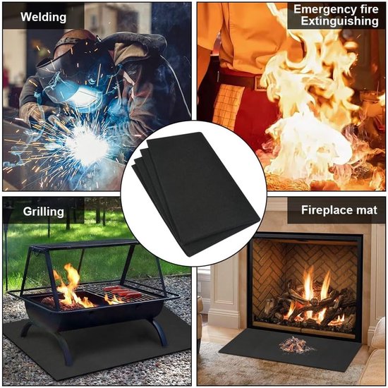 Candala Hittebeschermingsmat, brandvertragende lasdeken, hittebestendig materiaal tot 1000 °C, vuurvaste mat voor grill, kachel, lassen, loodgieters (60 x 45 cm) van Candala